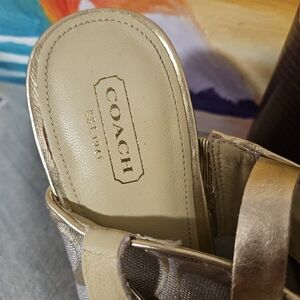 Vintage Coach Gold Wedge Sandals